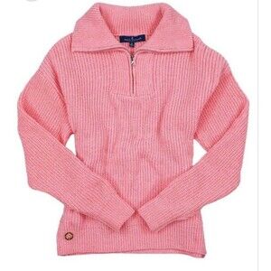 Simply Southern Quarter Zip Sweater Pullover ~ Candy Pink Size XL
